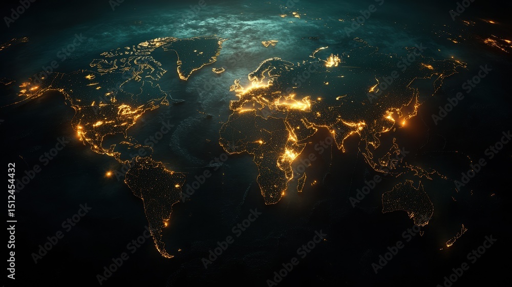 Poster creative forex chart with map on dark backdrop. global trade and invest concept. 3d rendering. illus