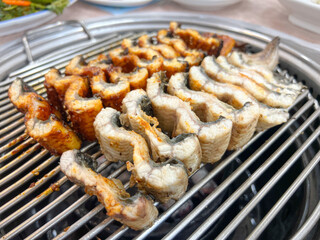 Korean bbq food. Grilled eel