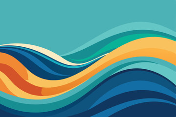 Abstract Background with Stylized Waves and a Place for Text or Image Featuring a Smooth and Modern Design with Flowing