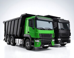 Two modern dump trucks