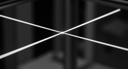 Crossed White Line on Dark Surface