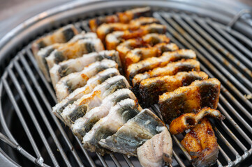Korean bbq food. Grilled eel