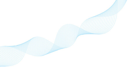 Abstract vector background with blue wavy lines. Blue wave background. Blue lines vector illustration. Curved wave. Abstract wave element.	
