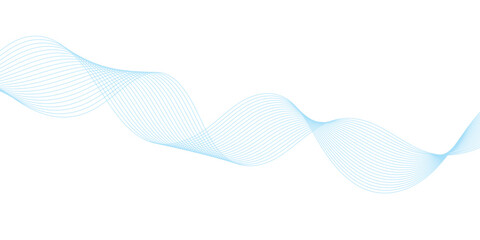 Abstract vector background with blue wavy lines. Blue wave background. Blue lines vector illustration. Curved wave. Abstract wave element.	