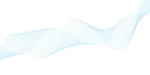 Abstract vector background with blue wavy lines. Blue wave background. Blue lines vector illustration. Curved wave. Abstract wave element.	
