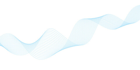 Abstract vector background with blue wavy lines. Blue wave background. Blue lines vector illustration. Curved wave. Abstract wave element.	