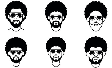 Stylish Men with Afro Hairstyles and Sunglasses