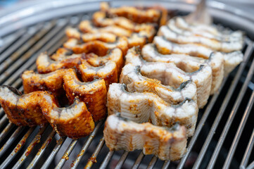Korean bbq food. Grilled eel