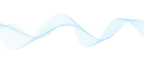 Abstract vector background with blue wavy lines. Blue wave background. Blue lines vector illustration. Curved wave. Abstract wave element.	