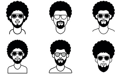 Stylish Men with Afro Hairstyles and Sunglasses