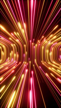 An Exciting and Dynamic Abstract Light Tunnel Animation Featuring Vibrant and Beautiful Colors