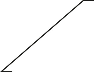 A thick outlined long vertical rectangle with an extremely sloping side and no side opening.