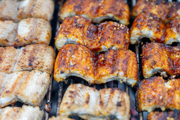 Korean bbq food. Grilled eel