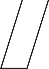 A thick outlined vertical rectangle with sloping sides and no side opening.