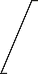 A thick outlined very long vertical rectangle with a sloping side and no side opening.