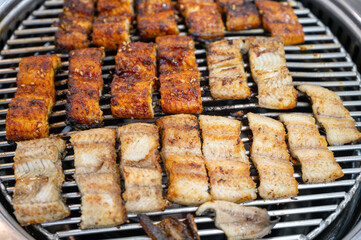 Korean bbq food. Grilled eel