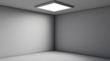 Obraz premium square minimalist white wall floor room backgrounds mockup contemporary apartment condo home house product presentation advertisement corner ceiling lighting