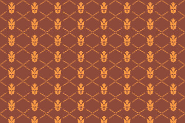 Seamless Brown Floral Pattern Background Elegant Vintage Textile Style Repeating Design for...