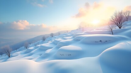 White Terraced Scenery in Bright Sunlight