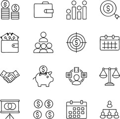 Business and finance icons set
