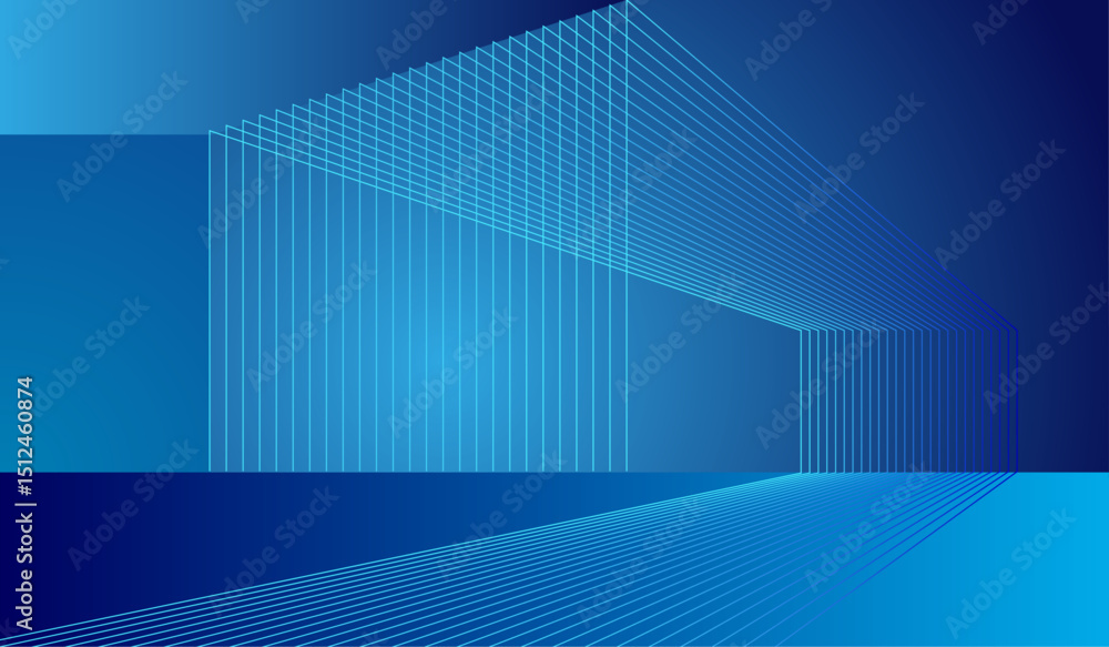 Poster abstract blue colors gradient with lines graphic design texture background.