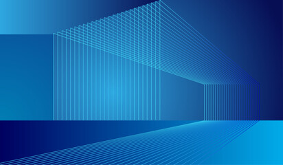 Abstract blue colors gradient with lines graphic design texture background. 