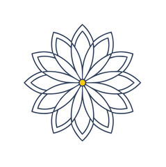 Abstract geometric flower mandala design element