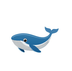 Adorable cartoon humpback whale ocean animal illustration