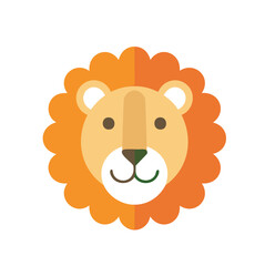 Fototapeta premium Adorable cartoon lion head illustration design