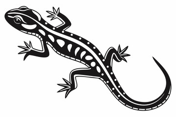 green salamander sihouette black vector
