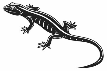 Naklejka premium green salamander sihouette black vector