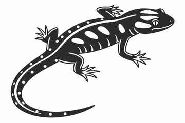 green salamander sihouette black vector