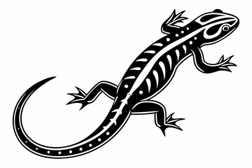 green salamander sihouette black vector