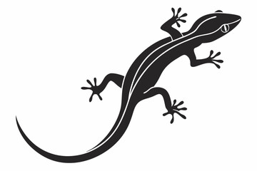 green salamander sihouette black vector