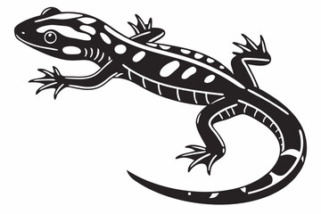 green salamander sihouette black vector