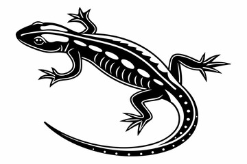 green salamander sihouette black vector