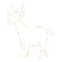 vector illustration of a goat in neon