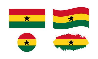 Ghana flag in different forms