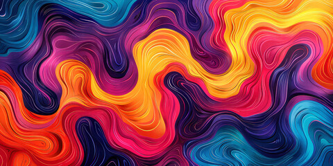 Obraz premium Swirling abstract artwork with vibrant colorful fluid wave patterns