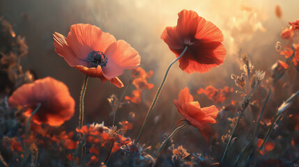red poppy flowers