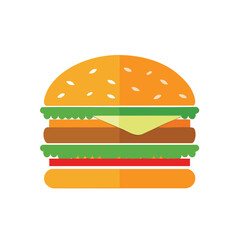 Delicious double cheeseburger fast food meal