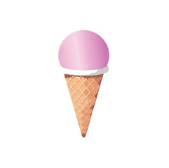Delicious pink ice cream cone summer treat