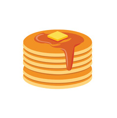 Delicious stack of pancakes with syrup and butter