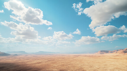 Atmospheric desert flatlands with cloud drift above high resolution picture