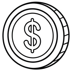 A Simple and Clean Dollar Coin Icon Design Representing Finance Currency Investment and Economic Concepts in a Modern and Minimalist Style