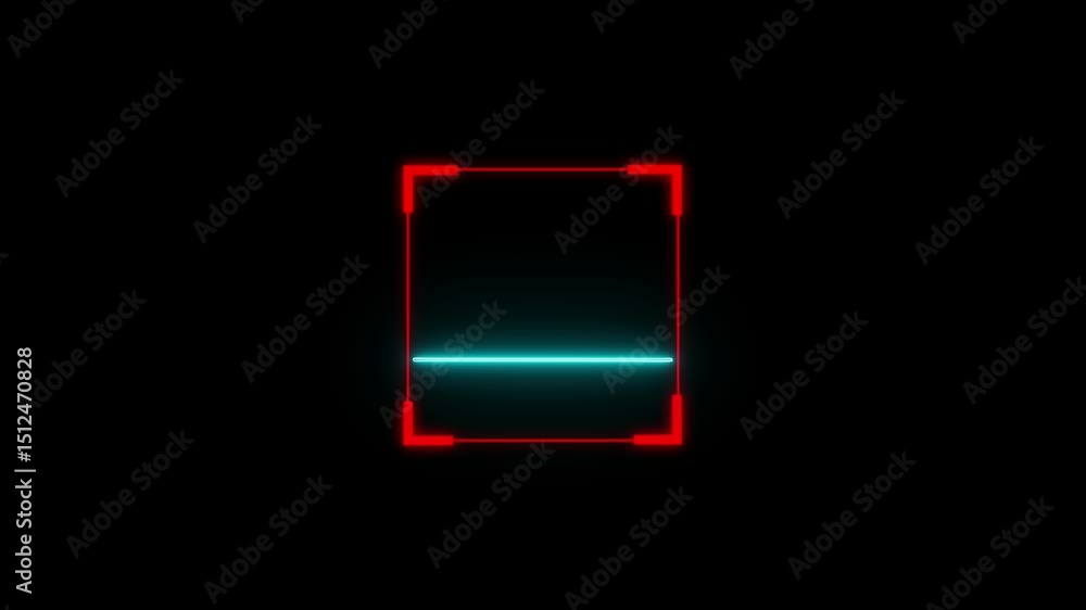 Poster digital scanner icon. scanner icon animation glows with neon shine effect in smooth motion. scanner 