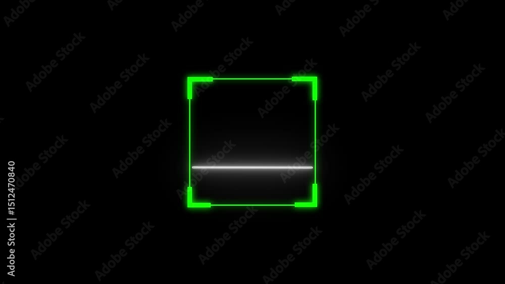 Poster digital scanner icon. scanner icon animation glows with neon shine effect in smooth motion. scanner 