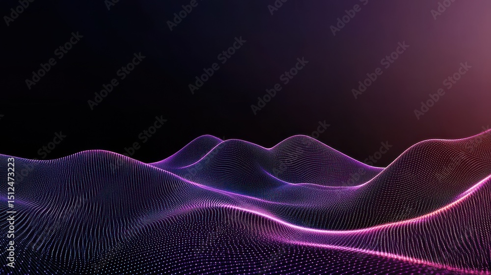 Poster smart city and abstract dot point connect with gradient line and aesthetic intricate wave line desig