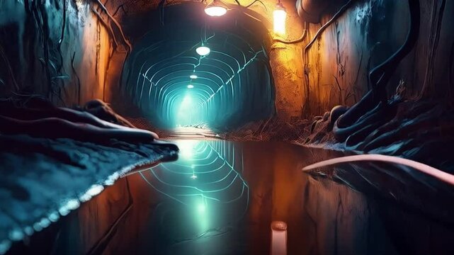  Schleimiger Tunnel mit Ratten und modrigem Gestank