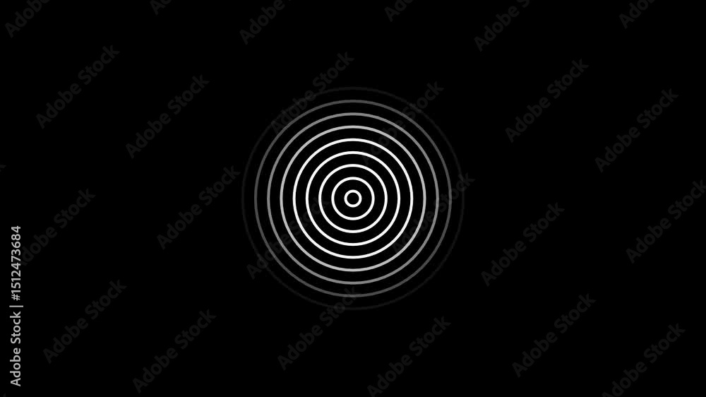 Poster radio waves background animation with expanding circles. radio wave signal graphics show dynamic dig